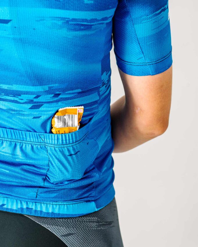 Back pocket detail shot of the custom Women's OTW Cycling Jersey.