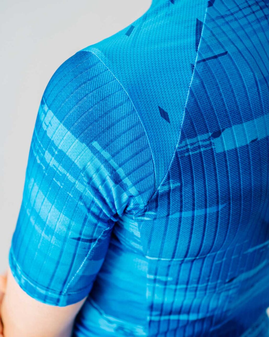 Fabric detail shot of the custom Women's OTW Spark Cycling Jersey.