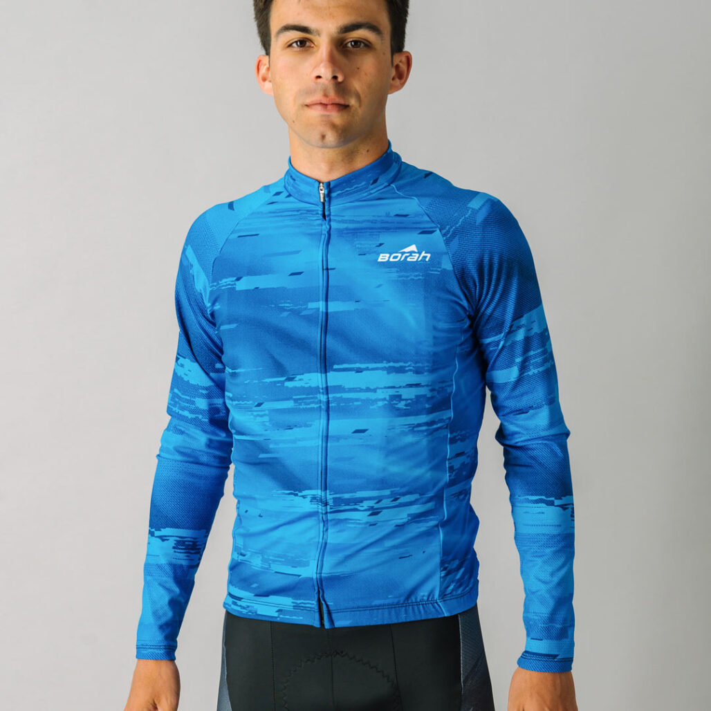 Athlete wearing a Team Long Sleeve Cycling Jersey.