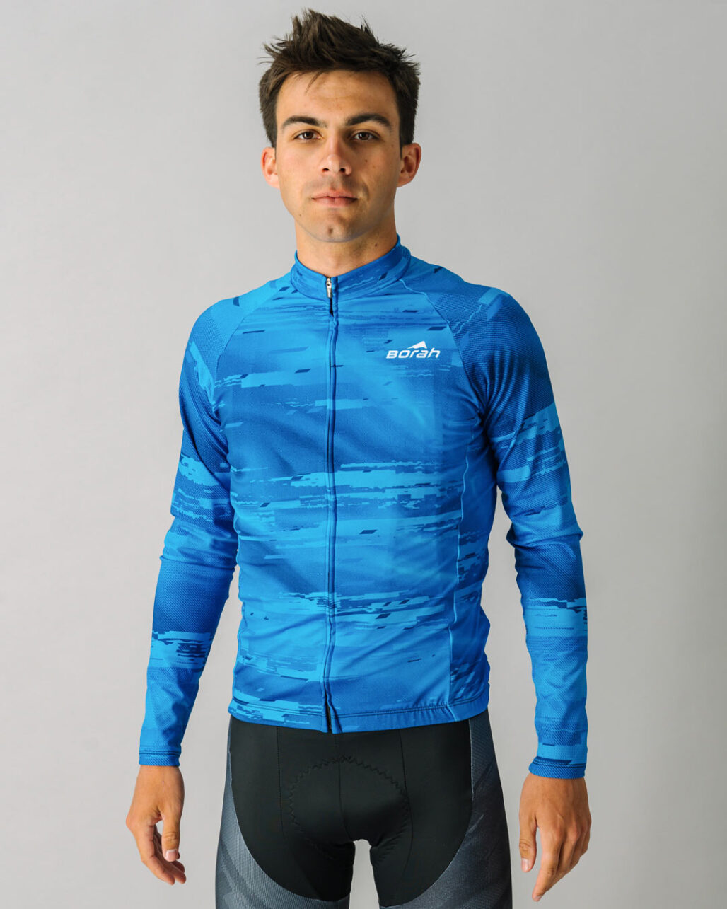 Athlete wearing a Team Long Sleeve Cycling Jersey.