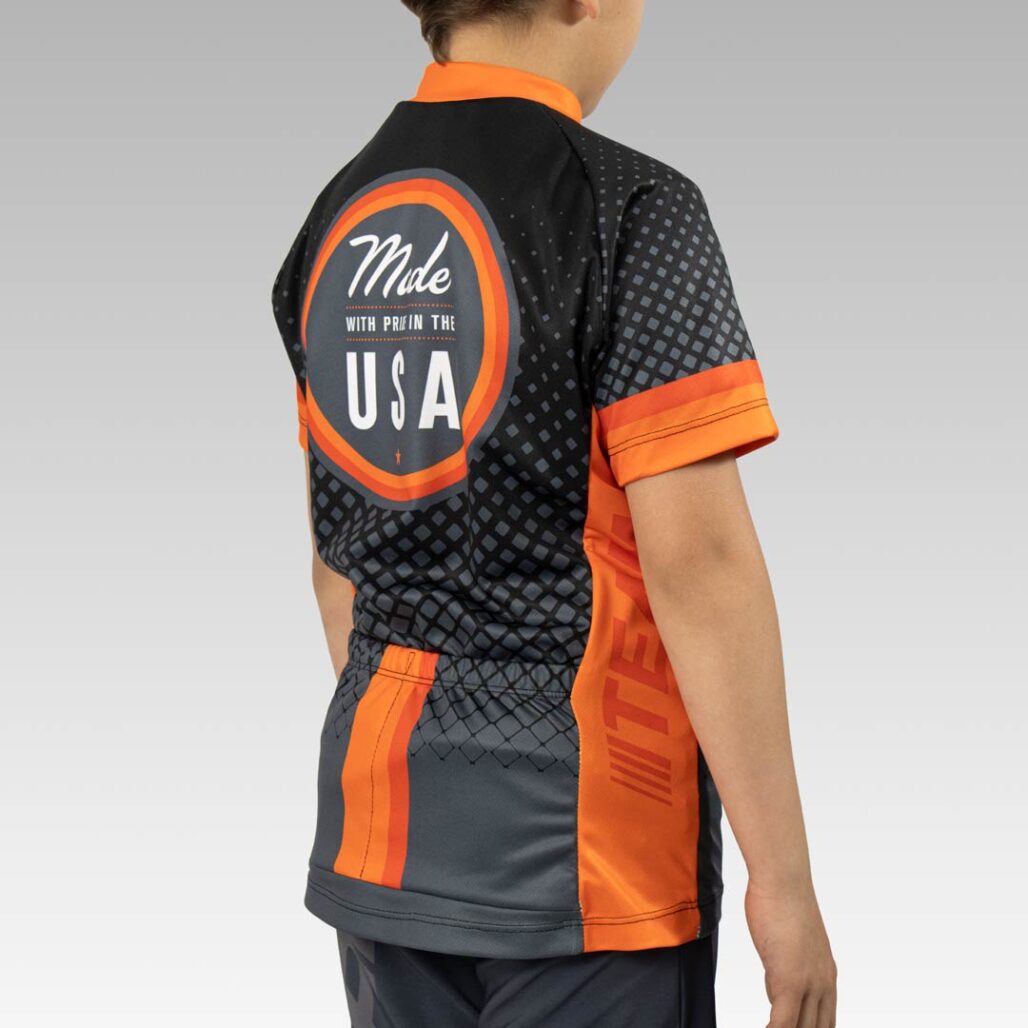 Youth Team Cycling Jersey Back 3/4 View