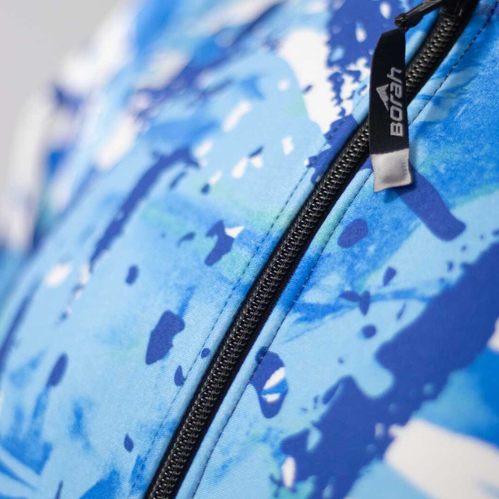 Adult Alpine Race Suit zipper detail shot.