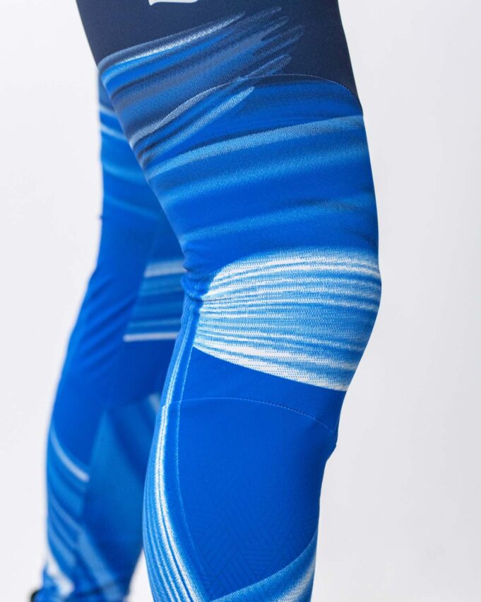 Articulated leg panels on the Men's OTW XC Suit.