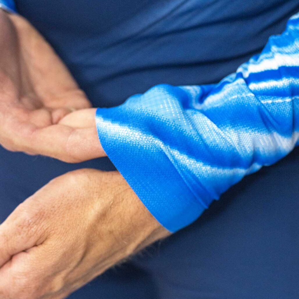 Lzer Cut sleeves on the Men's OTW XC Suit.