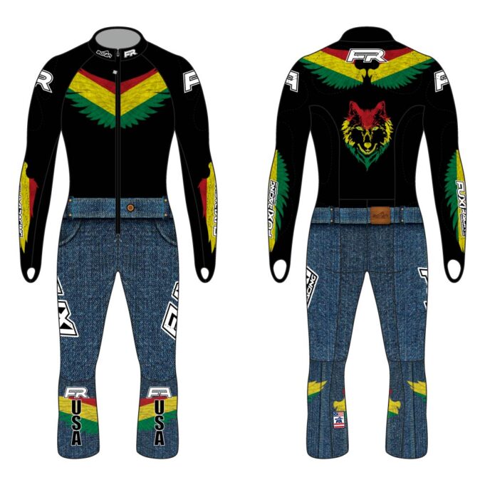 Fuxi Alpine Race Suit - Bolivian Wolf Front and Back