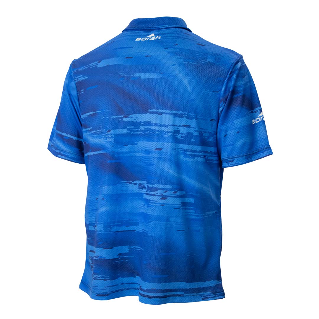 Blue Men's Crew Shirt, back view. Custom MTB jerseys by Borah Teamwear