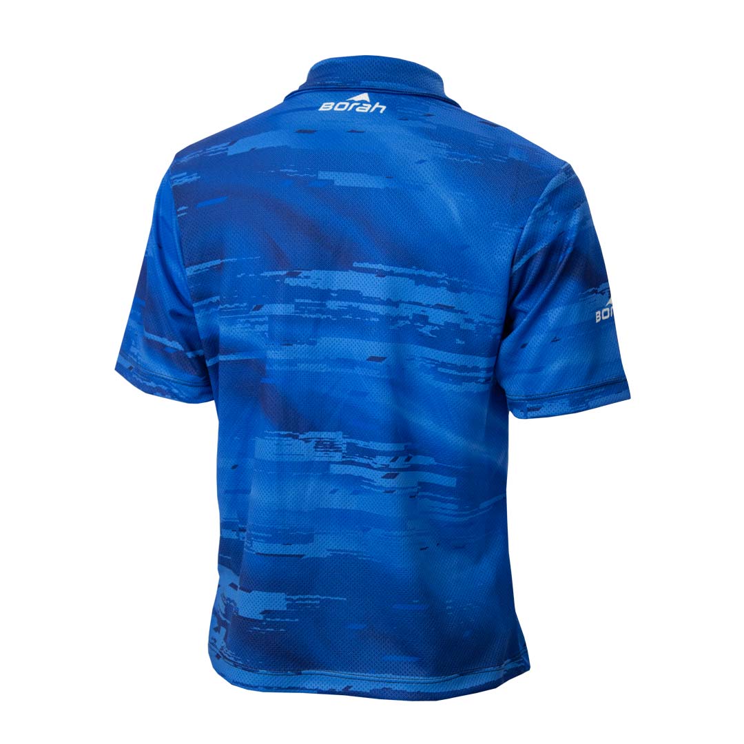 Blue Women's Crew Shirt, back view. Custom MTB jerseys by Borah Teamwear.