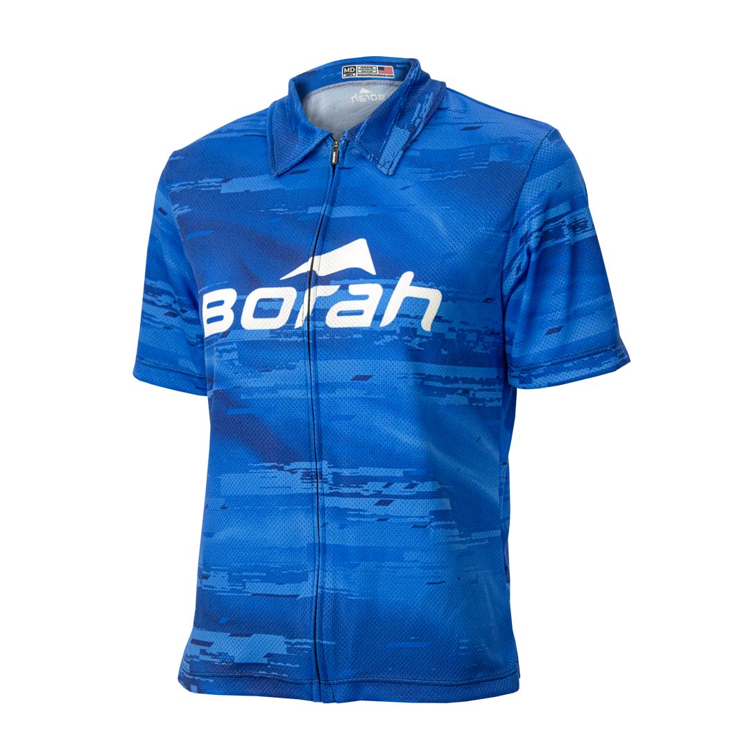 Blue Women's Crew Shirt, front view. Custom MTB jerseys by Borah Teamwear.