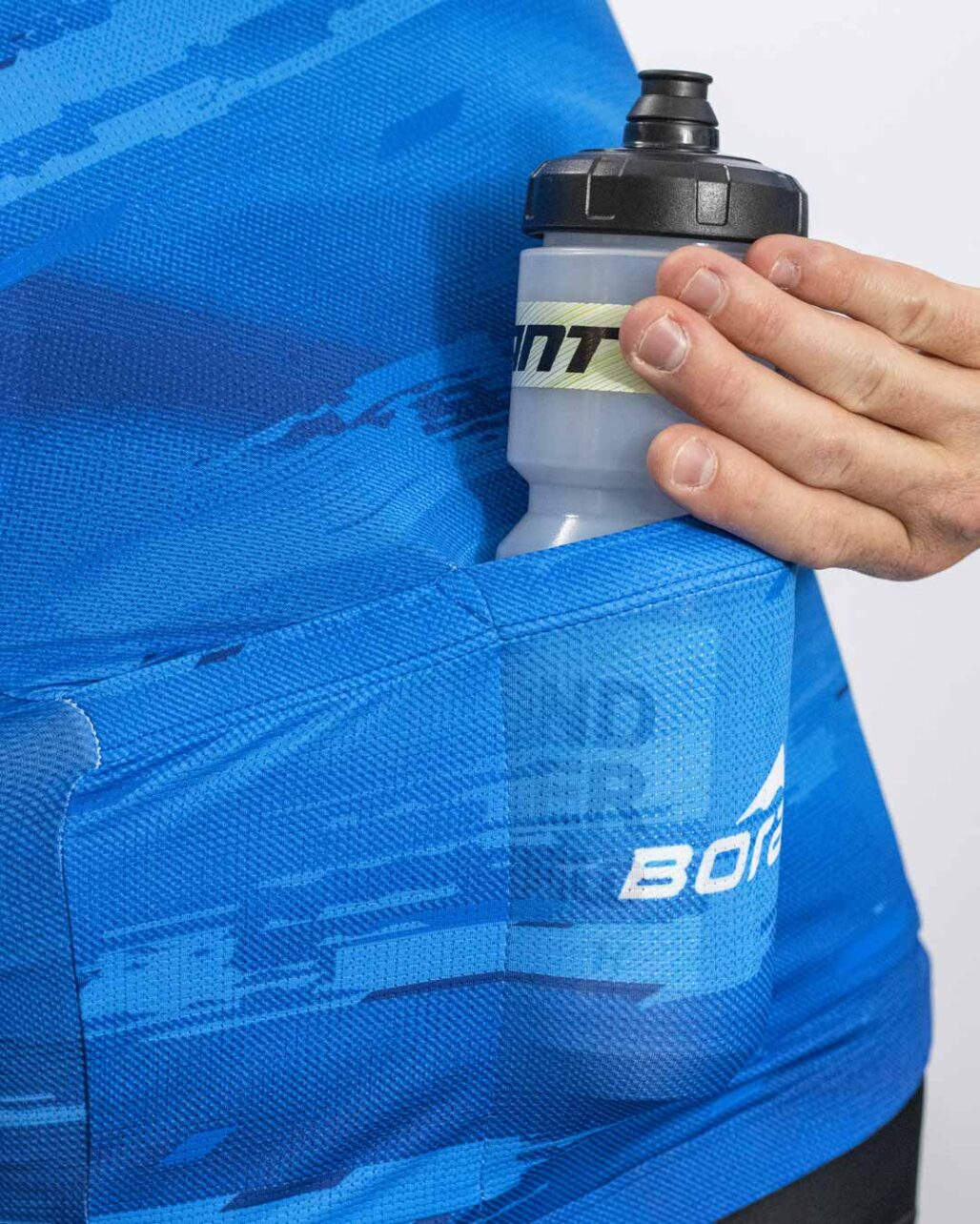 Men's OTW Long Sleeve Cycling Jersey pocket detail shot.