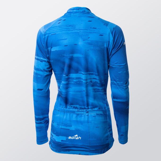 Women's OTW Thermal Long Sleeve Cycling Jersey back view.