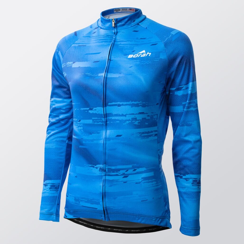 Women's Team Long Sleeve Cycling Jersey Front.