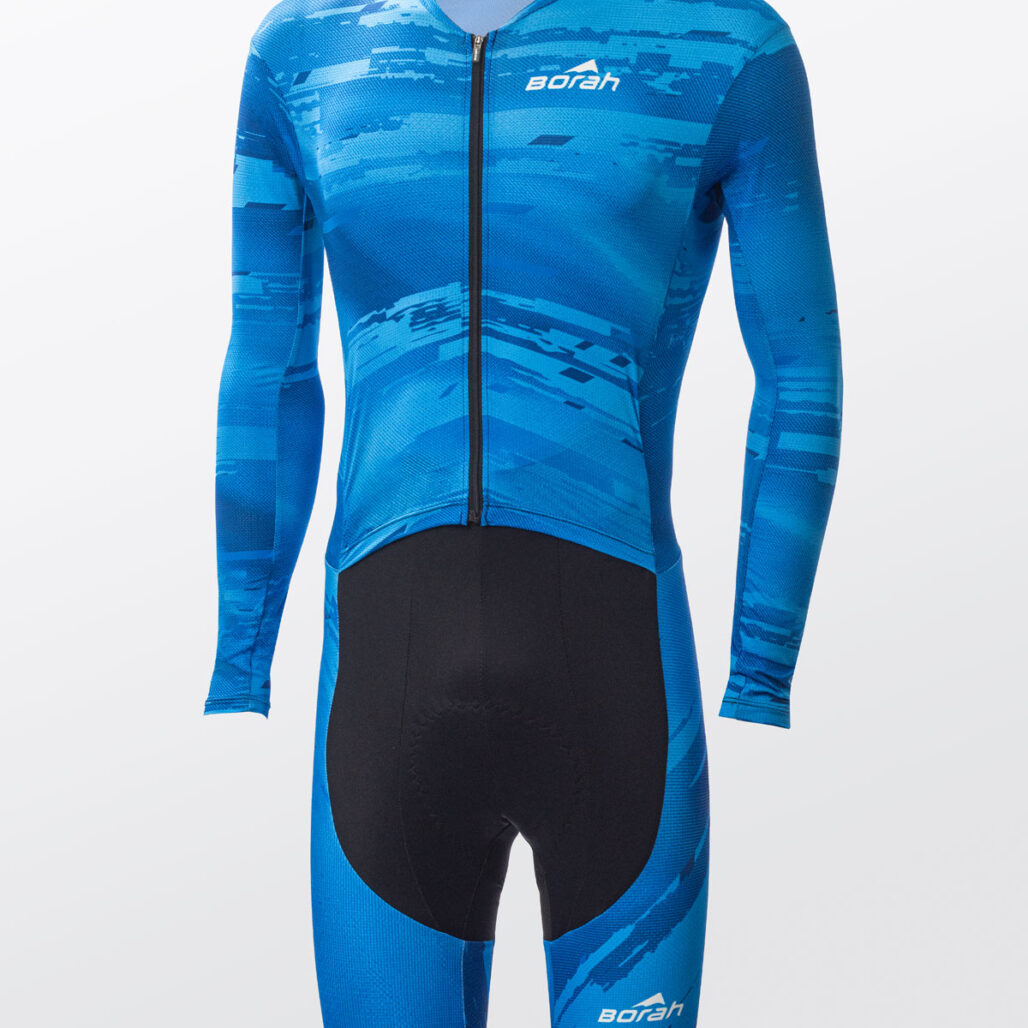 Unisex OTW LS Turbo Cycling Skinsuit, front view.