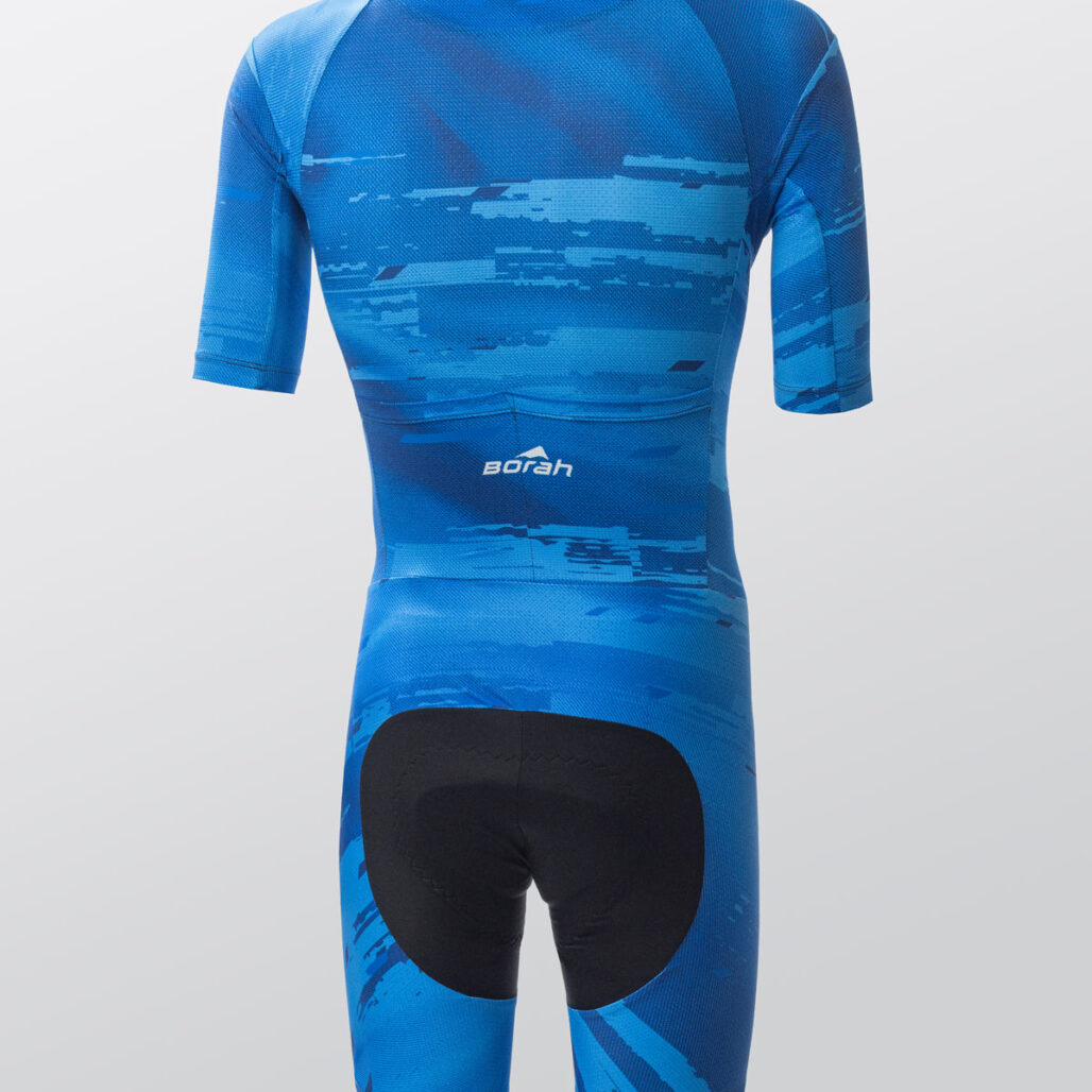 Unisex OTW Turbo Cycling Skinsuit, back view.