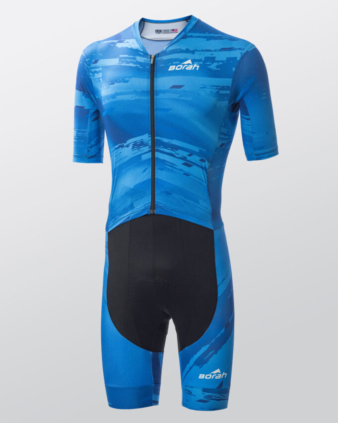 Unisex OTW Turbo Cycling Skinsuit, front view.
