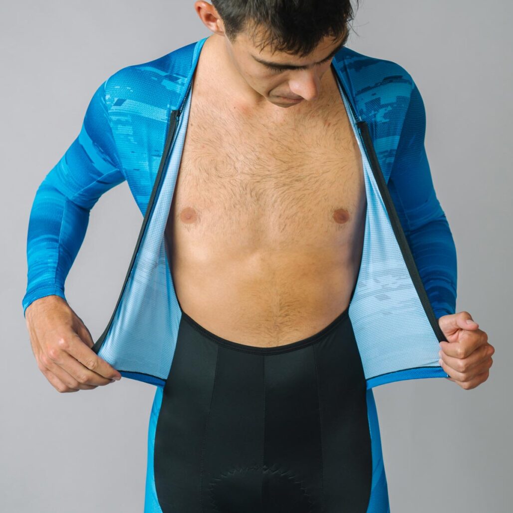 Unisex OTW LS Turbo Cycling Skinsuit Front Open View