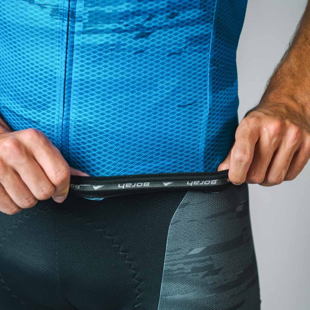 Men's Helium Plus Cycling Jersey front gripper detail