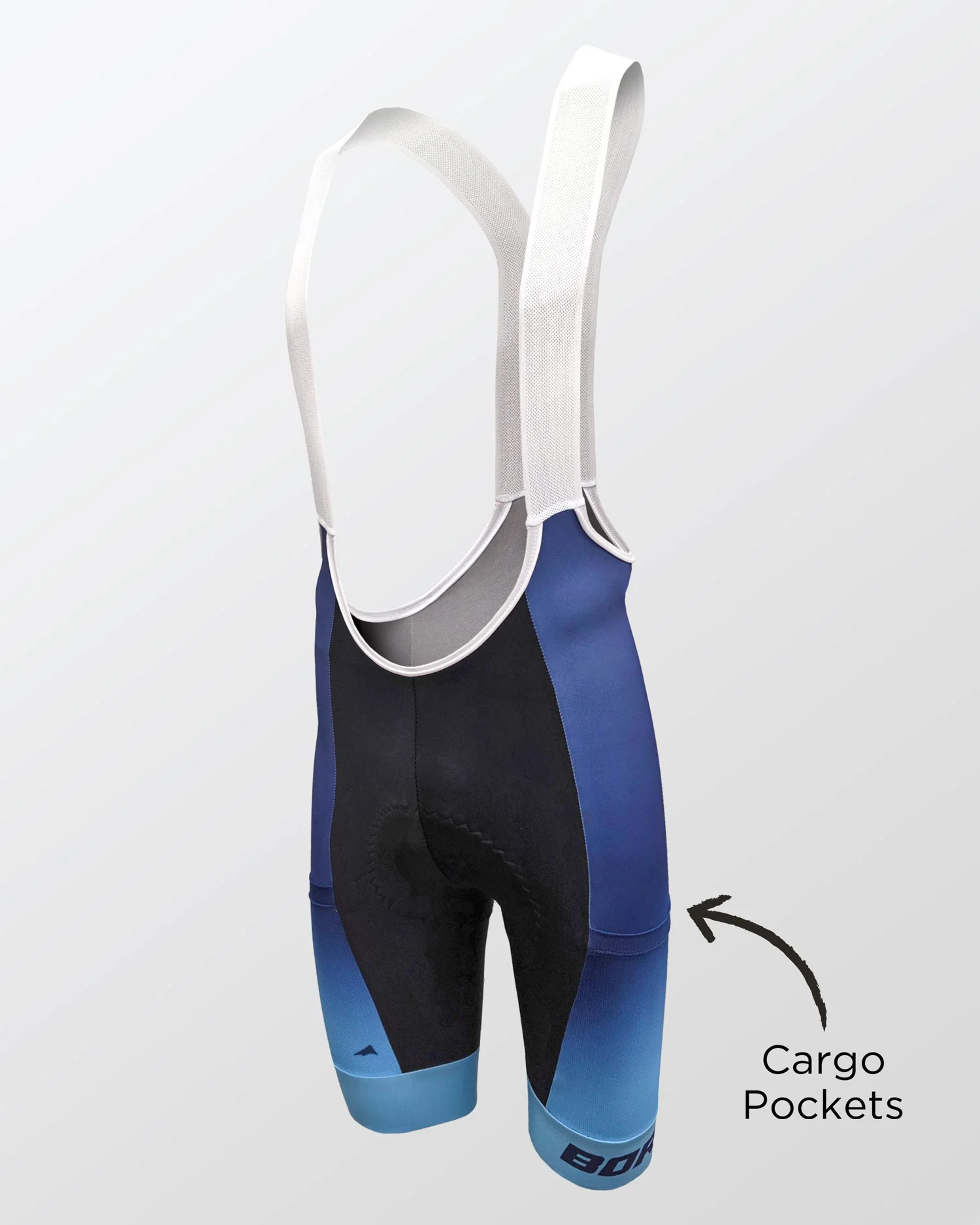 Full Custom Men's Cargo Bib Short, front view